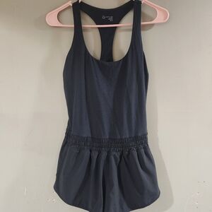 Offline by Aerie Real Me Hot Stuff Romper Sz M Black Athletic Romper